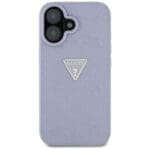 Guess Hot Stamp 4G Pattern Triangle Metal Logo Purple Kryt iPhone 16