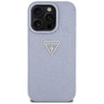 Guess Hot Stamp 4G Pattern Triangle Metal Logo Purple Kryt iPhone 16 Pro