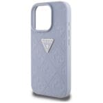 Guess Hot Stamp 4G Pattern Triangle Metal Logo Purple Kryt iPhone 16 Pro