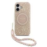 Guess IML Flowers Allover Strap MagSafe Pink Kryt iPhone 17