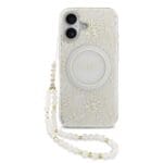 Guess IML Flowers Allover Strap MagSafe White Kryt iPhone 17