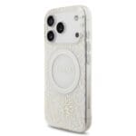 Guess IML Flowers Allover Strap MagSafe White Kryt iPhone 17 Pro