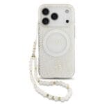 Guess IML Flowers Allover Strap MagSafe White Kryt iPhone 17 Pro