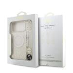 Guess IML Flowers Allover Strap MagSafe White Kryt iPhone 17 Pro Max