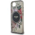 Guess IML Flowers MagSafe Black Kryt iPhone 16e