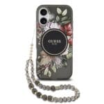 Guess IML Flowers Strap MagSafe Black Kryt iPhone 17