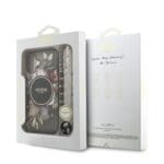 Guess IML Flowers Strap MagSafe Black Kryt iPhone 17