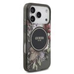 Guess IML Flowers Strap MagSafe Black Kryt iPhone 17 Pro