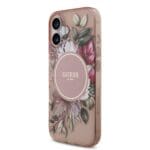 Guess IML Flowers Strap MagSafe Pink Kryt iPhone 17