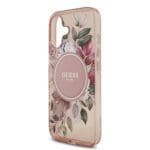 Guess IML Flowers Strap MagSafe Pink Kryt iPhone 17