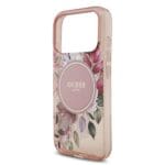Guess IML Flowers Strap MagSafe Pink Kryt iPhone 17 Pro