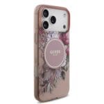 Guess IML Flowers Strap MagSafe Pink Kryt iPhone 17 Pro Max