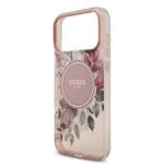 Guess IML Flowers Strap MagSafe Pink Kryt iPhone 17 Pro Max