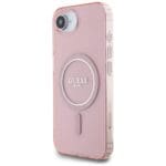 Guess IML Glitter Circle MagSafe Pink Kryt iPhone 16e