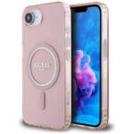 Guess IML Glitter Circle MagSafe Pink Kryt iPhone 16e