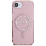 Guess IML Glitter Circle MagSafe Pink Kryt iPhone 16e