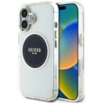 Guess IML Metal Colored Circle Classic Logo MagSafe Black Kryt iPhone 16