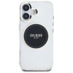 Guess IML Metal Colored Circle Classic Logo MagSafe Black Kryt iPhone 16