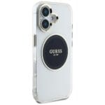 Guess IML Metal Colored Circle Classic Logo MagSafe Black Kryt iPhone 16
