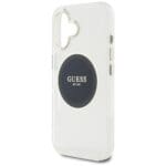 Guess IML Metal Colored Circle Classic Logo MagSafe Black Kryt iPhone 16