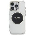 Guess IML Metal Colored Circle Classic Logo MagSafe Black Kryt iPhone 16 Pro