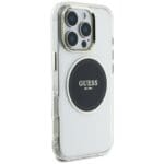 Guess IML Metal Colored Circle Classic Logo MagSafe Black Kryt iPhone 16 Pro Max