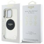 Guess IML Metal Colored Circle Classic Logo MagSafe Black Kryt iPhone 16 Pro Max
