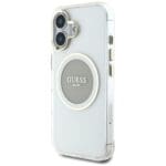 Guess IML Metal Colored Circle Classic Logo MagSafe Grey Kryt iPhone 16