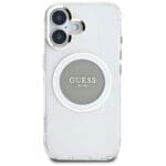 Guess IML Metal Colored Circle Classic Logo MagSafe Grey Kryt iPhone 16