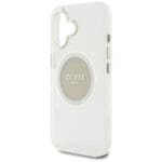 Guess IML Metal Colored Circle Classic Logo MagSafe Grey Kryt iPhone 16