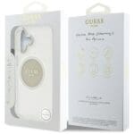 Guess IML Metal Colored Circle Classic Logo MagSafe Grey Kryt iPhone 16