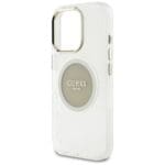 Guess IML Metal Colored Circle Classic Logo MagSafe Grey Kryt iPhone 16 Pro