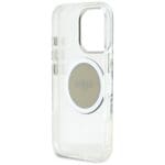 Guess IML Metal Colored Circle Classic Logo MagSafe Grey Kryt iPhone 16 Pro