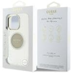 Guess IML Metal Colored Circle Classic Logo MagSafe Grey Kryt iPhone 16 Pro