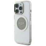 Guess IML Metal Colored Circle Classic Logo MagSafe Grey Kryt iPhone 16 Pro Max