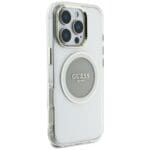 Guess IML Metal Colored Circle Classic Logo MagSafe Grey Kryt iPhone 16 Pro Max