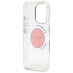 Guess IML Metal Colored Circle Classic Logo MagSafe Pink Kryt iPhone 16 Pro