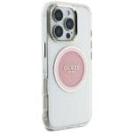 Guess IML Metal Colored Circle Classic Logo MagSafe Pink Kryt iPhone 16 Pro Max