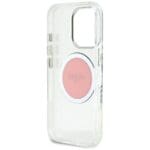 Guess IML Metal Colored Circle Classic Logo MagSafe Pink Kryt iPhone 16 Pro Max