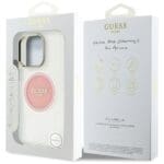 Guess IML Metal Colored Circle Classic Logo MagSafe Pink Kryt iPhone 16 Pro Max