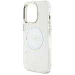 Guess IML Metal Colored Circle Classic Logo MagSafe White Kryt iPhone 16 Pro