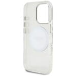 Guess IML Metal Colored Circle Classic Logo MagSafe White Kryt iPhone 16 Pro