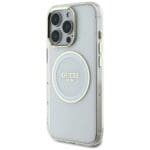 Guess IML Metal Colored Circle Classic Logo MagSafe White Kryt iPhone 16 Pro Max