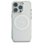Guess IML Metal Colored Circle Classic Logo MagSafe White Kryt iPhone 16 Pro Max