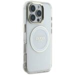 Guess IML Metal Colored Circle Classic Logo MagSafe White Kryt iPhone 16 Pro Max