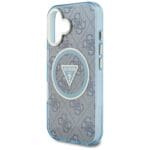 Guess IML Metal Glitter 4G Circle Triangle MagSafe Blue Kryt iPhone 16
