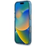 Guess IML Metal Glitter 4G Circle Triangle MagSafe Blue Kryt iPhone 16 Pro