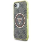 Guess IML Metal Glitter 4G Circle Triangle MagSafe Brown Kryt iPhone 16e