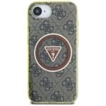 Guess IML Metal Glitter 4G Circle Triangle MagSafe Brown Kryt iPhone 16e