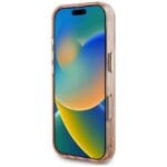 Guess IML Metal Glitter 4G Circle Triangle MagSafe Pink Kryt iPhone 16 Pro